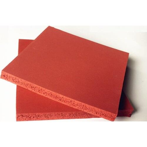 Silicone Foam Sponge Plate Sheet Board Heat Insulation Blanket Strip Square 500 x 500 x 8mm Red