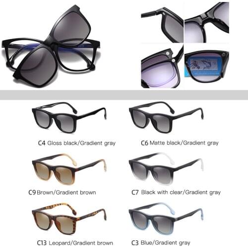 Fashion Vintage Clip On Sunglasses Men Women Double Lens Polarized Square Sun Glasses Male Car Anti-glare Driving Eyeglasses
