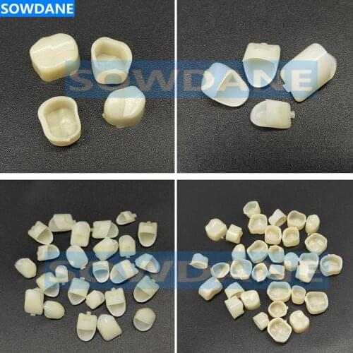 4 Bags Dental Temporary Crowns Teeth Polycarbonate Cap Veneer Crown Acrylic Denture ( Approximate 100 pcs per bag)
