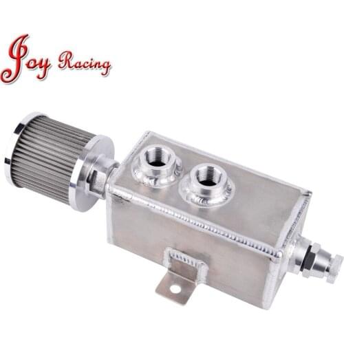 Universal High Flow 3L Baffled Aluminum Oil Catch Can Tank with Breather Filter & Drain Tap