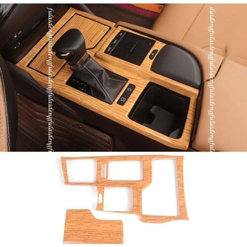 2pcs For Lexus ES350 ES300H 2018-2020 Wood grain ABS Interior Gear Shift Box Panel Cover Trim Car Accessories