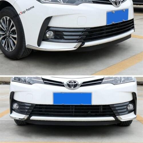Yimaautotrims Front Fog Lights Lamp Eyelid Eyebrow Overlay Strip Cover Trim 2 Piece Fit For Toyota Corolla 2017 2018 Exterior