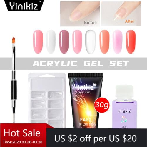 Yinikiz Fast UV Builder Gel Jelly Gum Poly Extension Nail Gel UV Nail Gel Polish Extension Gel Lacquer Nail Varnish Kit