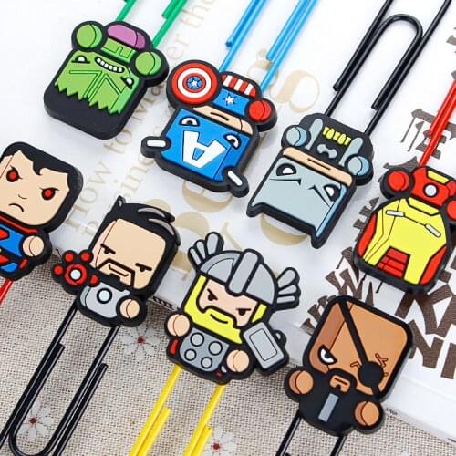 Marvel Superhero Bookmarks for Book Paper Clips for School Teacher Page Holder Stationery Office Supply Kids Xmas Gifts