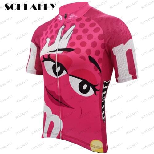 Woman pink funny cycling jersey summer breathable quick dry anti-shrink short sleeve bike wear jersey road jersey cycling cloth