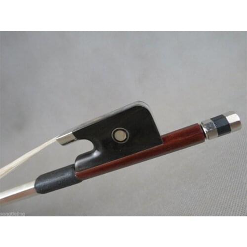 1pcs balanced Brazilian wood cello bow 4/4,ebony frog,white/black horsehair