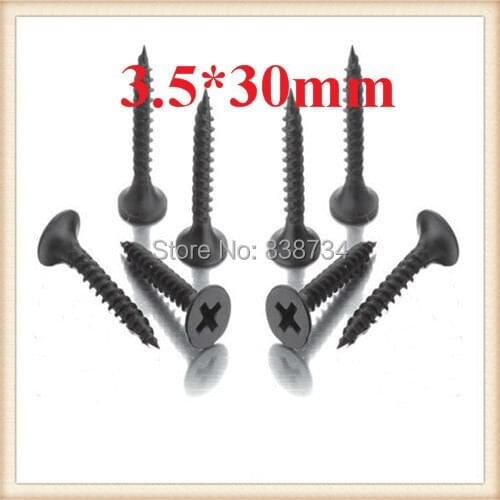 100pcs carbon steel black phosphate heat treatment phillips bugle screw/ drywall screw/ gypsum screw 3.5*30