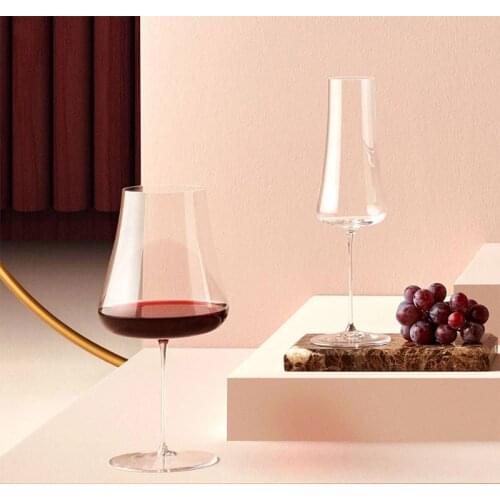 2Pcs Goblet Wine Glass Handmade Ultra-Thin Red Wine Glass Burgundy Bordeaux Art Champagne glass Home Wedding Party Drinkware