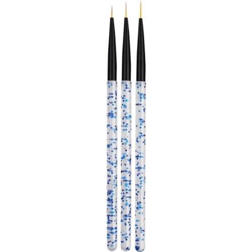 3Pcs Nail Art Brushes Professional Manicure UV Gel Brush Pen Acrylic Nail Art Liner Pattern Painting Drawing Brush Nail Art Tool