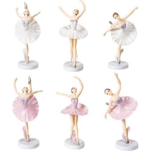 3pcs/set Ballet Girl Cake Topper Baking Cake Decoration Tools Sweet Girl Dessert Table Decor Baby Shower Decorations Birthday-S