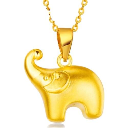 3D LOVELY LONG NOSE ELEPHANT PENDANT AUTHENTIC 24K YELLOW GOLD AUSPICIOUS ANIMAL PENDANT 2.7G