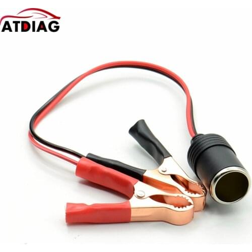 Cigarette Lighter 12V Battery Terminal Clip-on Vehicle Car Cigarette Lighter Socket Female Adapter Alligator Clip Extension Cord