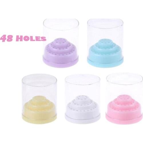 1 Set 48 Holes Nail Drill Bits Holder Stand Display tool Drill Bit Organizer Box Container Manicure Tool Support Dropshipping