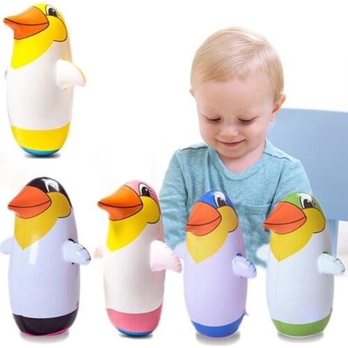 Baby 22cm Inflatable Penguin Tumbler Children Inflatable Animal Balloon Educational Toy Penguin Outdoor Fun Sports For Kids