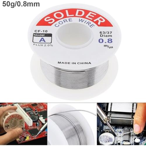 63/37 50g/100g 0.8mm 1.0mm 1.2mm Tin Fine Wire Core 2% Flux Reel Welding Line Solder Wire with Rosin for Electric Soldering Iron