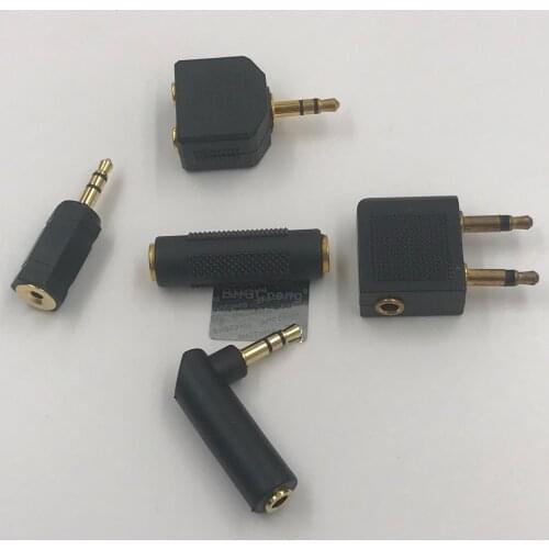5Pcs 3.5mm Kit Stereo Adapter Audio Converter 3.5mm(1/8 inch) Connector 1/8'' Joiner Gold Plated With Storage Box