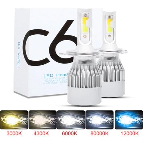2Pcs Mini H4 H7 LED Car Headlight Kit 6000K 3000K 8000K 72W 8000LM H1 H11 9005 HB3 9006 HB4 H8 H9 12000K Bulbs Car Accessories