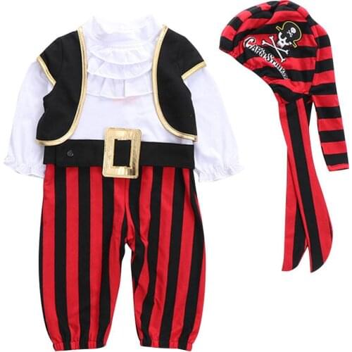 Ha Yi suit new boy holiday set Halloween pirate hat Siamese long sleeve robe