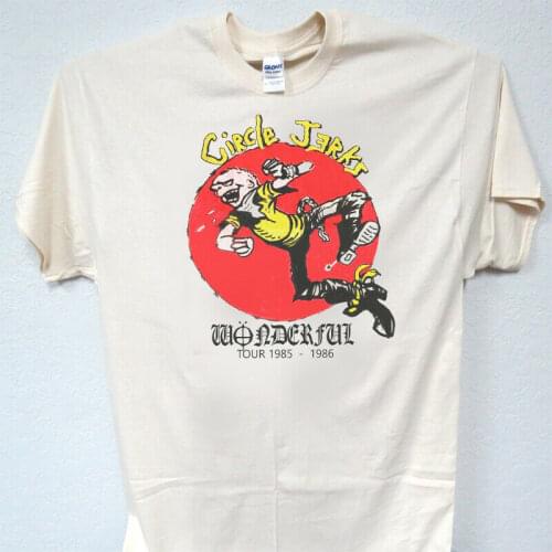 CIRCLE JERKS, Tour Concert, COOL, Ivory T-Shirt, Size: L, B2-19 L@@K!!! Men Cool Tees Tops