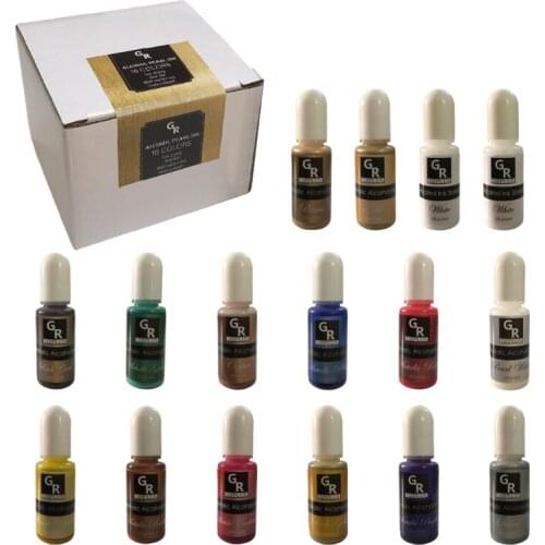 Metallic Pigment UV Resin Dye Alcohol-Based Ink Concentrated Paint Colorant for DIY Epoxy Resin Mold Silicone Craft N2UE