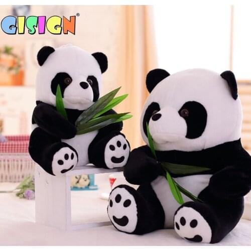 Cute panda soft plush toy bamboo leaf bear pillow cartoon animal panda baby filling pendant funny Doll Toy children gift