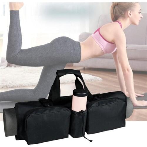 Fashion Yoga Mat Bag Carrier Single Shoulder Crossbody Gym Bags with 3 Pockets Fitness Exercise Dance Pilates Storage Tote Bag