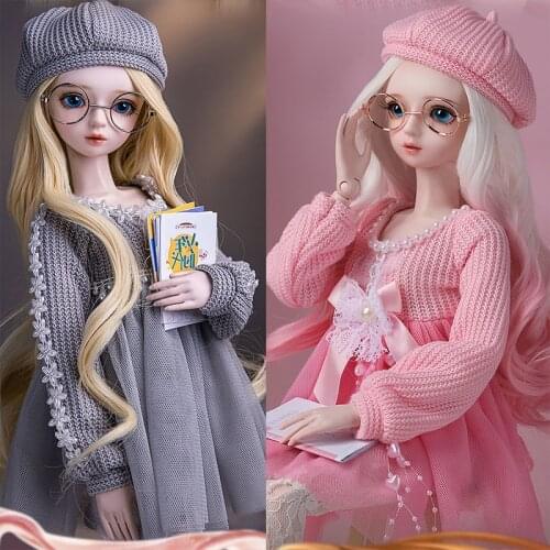 Fashion 60cm BJD Doll 21 Movable Joints DIY Bjd Dolls With Suit Dress Blue Eyes Handmade Exquisite Make Up Toy For Girl Doll