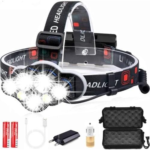 40000LM Powerful Headlight USB Rechargeable Head Light 7 LED Headlight Head Lamp Waterproof Head Torch Head Flashlight Lantern