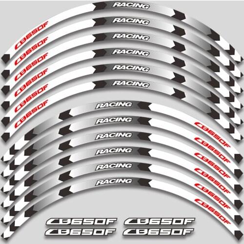 A set of 12pcs high quality motorcycle wheel decals waterproof Reflective stickers rim stripes For HONDA CB650F cb650f