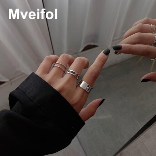 Minimalist Adjustable Geometric Opening Ring Set for Women Fashion Irregular Knuckle Joint Rings Finger Ring Party Jewelry Gift