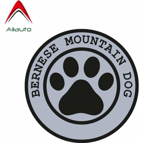 Aliauto Creative Car Sticker Bernese Mountain Dog Paw Round PVC Decal Cover Scratches for Vw Volvo Peugeot Jdm Opel ,11cm*11cm