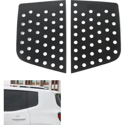 Black Alumiunium New Car Rear Quarter Window Glass Mask Plate Decal Trim 2pcs/pair For Renegade 2015 2016 Car Styling Car-covers