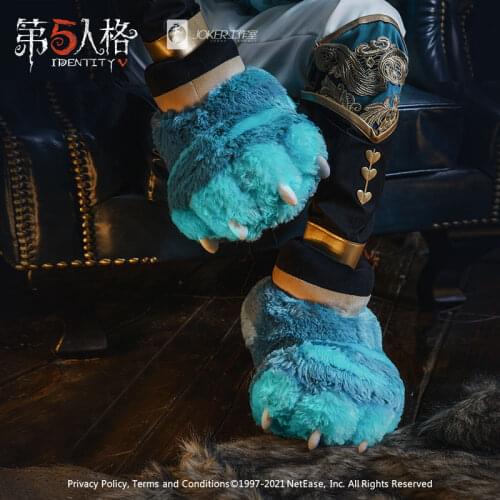 Cosplay Props Plush Shoes Identity V HOT Game Cheshire Cat Series Stuffed Blue Cute Cat Claw Slippers Unisex Couple Home Shoes