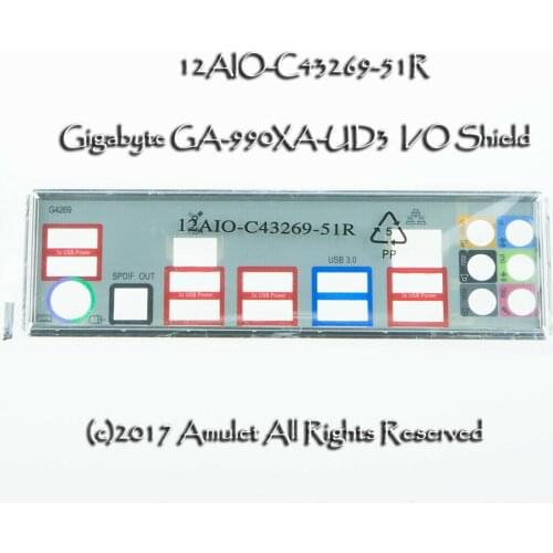 Original I/O IO Shield BLENDE For Gigabyt GA-990XA-UD3 , GA-Z68X-UD3R