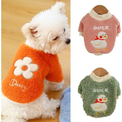 O-Neck Puppy Coat Dog Pullover Autumn Winter Pet Print Clothes for Small Medium Dogs Bichon Frise Chihuahua Cats ropa para perro