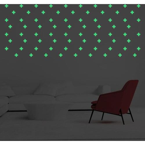 Cross Wall Sticker Glow In The Dark Luminous Fluorescent Baby Wall Stickers Home Decor Decals