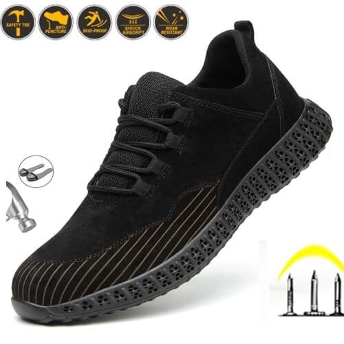 Work Safety Boots Mens Boots Chelsea Boots Steel Toe Safety Shoes Puncture Proof Work Shoes Men Indestructible Platform Shoes
