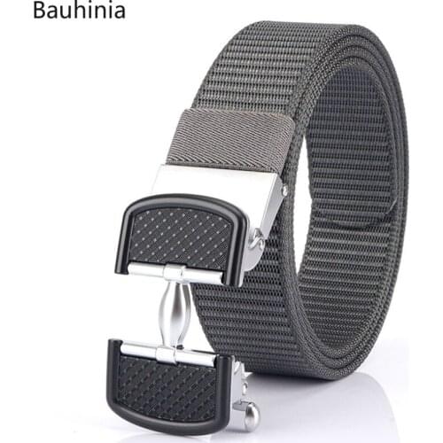 New120*.3.4cm Mens Non-porous Wild Canvas Belt Outdoor Quick-Drying Zinc Alloy Automatic Buckle Belt 2021