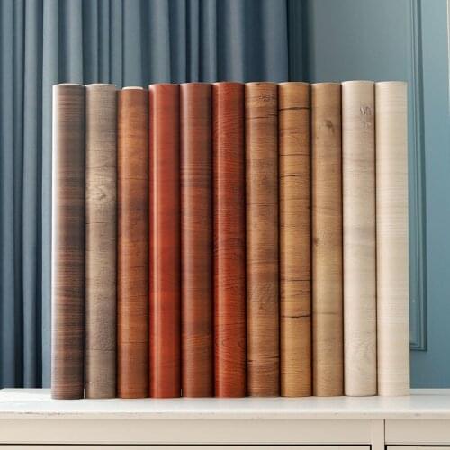 Wood Pattern Peel and Stick Self Adhesive Wallpapers Old Furnitures Renovation Cabinets Wall Stickers Waterproof Home Decorative