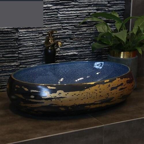 Table Basin Ceramic Washbasin Toilet Basin Oval Table Basin Art Basin sink oval ceramic Washbasin bathroom sink