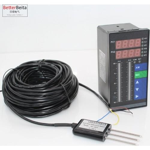 Garden farm earth temperature and moisture detect measure device soil temp. and water content controller with sensor