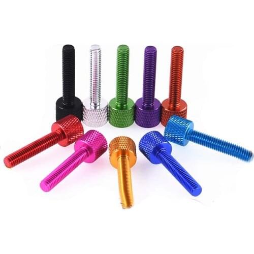 2pcs M6 aluminum alloy adjust handle screws high head pineapple grain hand screw ultralight aviation model bolt purple color