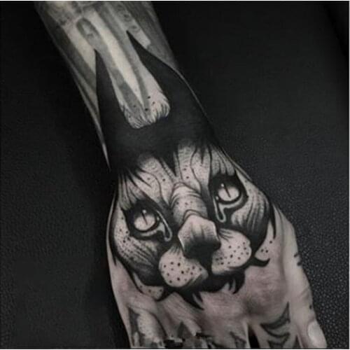 Waterproof Temporary Tattoo Sticker Myth Horn Man Ghost Face Ukiyoe Art Water Transfer Fake Tatoo Flash Tatto for Men Women