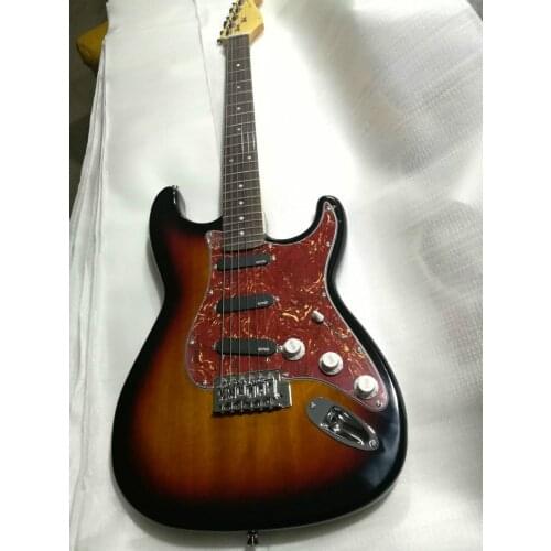 High quality FDST-1069 3TS color solid body with red pickguard rosewood fretboard electric guitar, Free shipping
