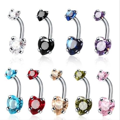 JINGLANG Women Stainless Steel Studs Piercing Jewelry Tragus Earrings Cartilage Helix Multicolor Heart Shape Ear Bone Nail