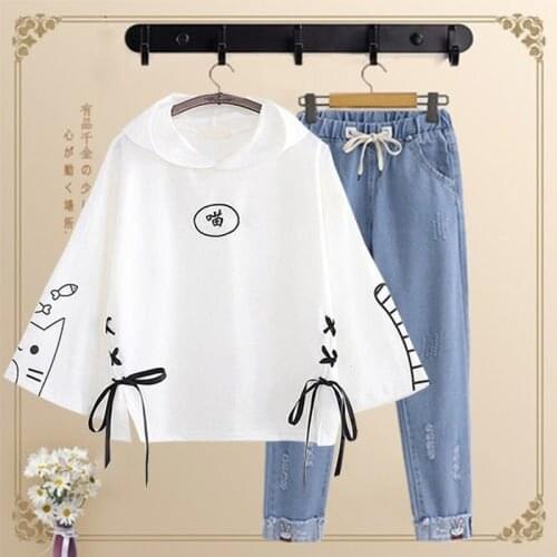 Two-piece Spring and Summer Womens Suit Girl Fashion Western Style Sweater Two-piece Trendy Womens Trousers Trouser Suit