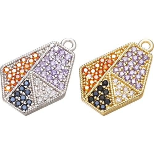 ZHUKOU 11x18mm irregular mixed color crystal necklace pendant for women handmade DIY necklace jewelry Accessories model: VD654