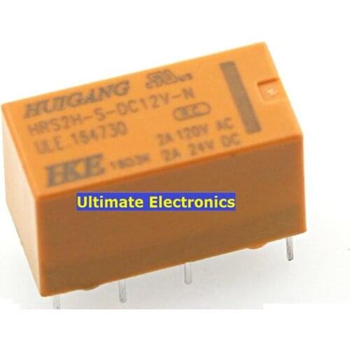 10pcs Signal relay HRS2H-S-DC12V-N 12V/8 feet/2A/ two sets of environmental protection