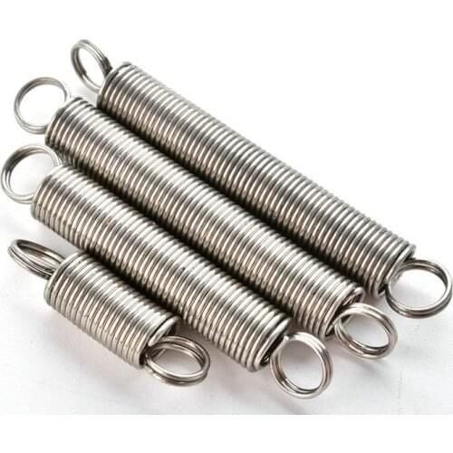 2pcs 1.0mm wire diametetr 10mm outside diameter stainless steel extension springs pulled small tension spring 25mm-60mm length