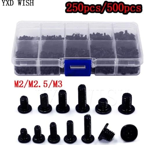 250Pcs/500Pcs M2 M2.5 M3 Screw Countersunk SSD Electronic Repair Screws Accessories For Computer Notebook Laptop Screws Diy Kit